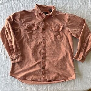 Redhead Long Sleeve Button-Up Shirt 100% Cotton Men's Size Large Salmon